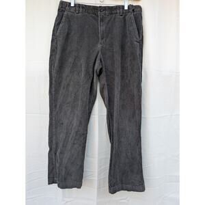 LL Bean Mens Stretch Country Corduroy Pants Sz 35w 30L Natural Fit Dark Charcoal